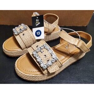 Art Class Kid's Girl's Zinnia Platform Sandals W/Faux Diamonds Beige Size 13